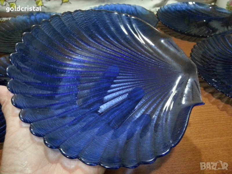 Стъклени чинии кобалт , снимка 1