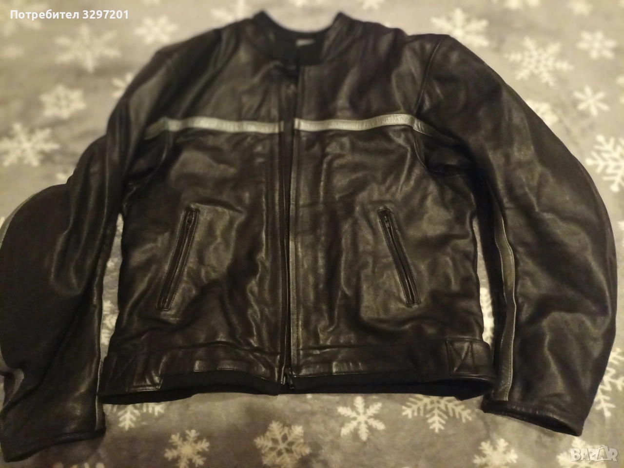 мото кожено яке с протектори, снимка 1
