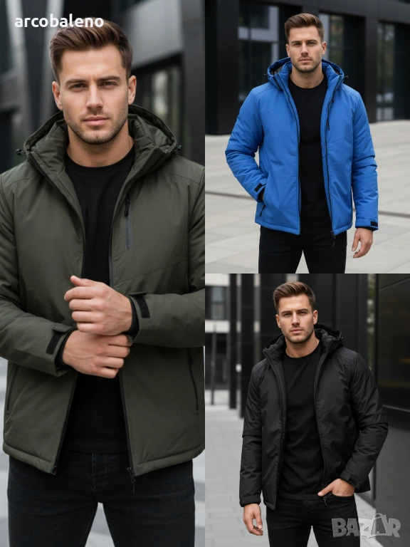 Мъжко зимно яке с качулка, 3цвята , снимка 1