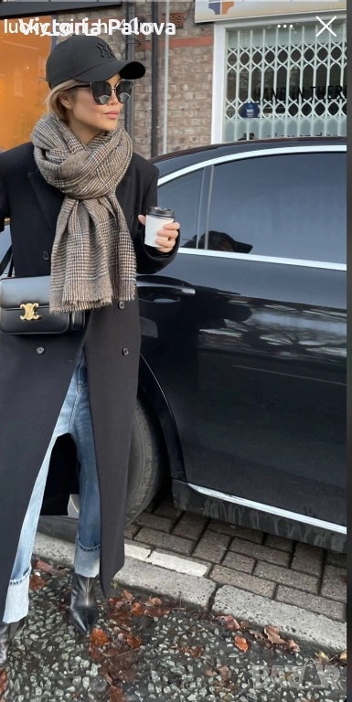 Стилен зимен вълнен шал plaid дизайн, снимка 1