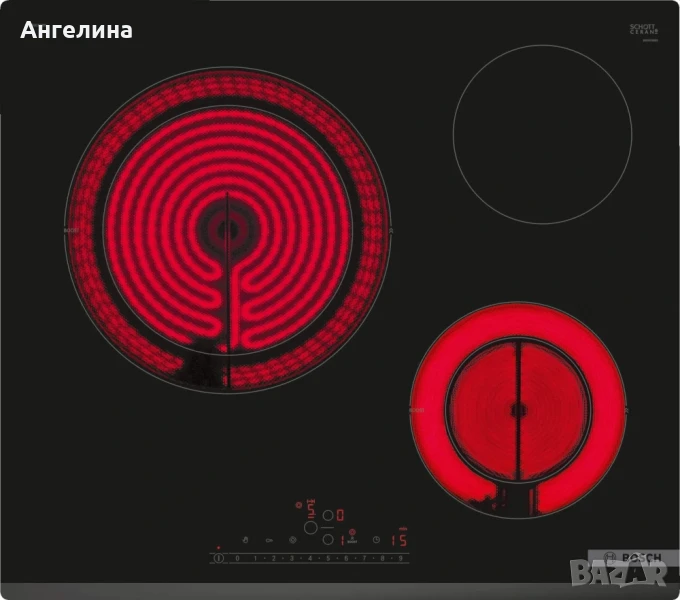 Готварски плот, Bosch PKK631FP8E, SER6, 6 Electric hob 60 cm, 3 zones, 2 extensions, surface mount w, снимка 1