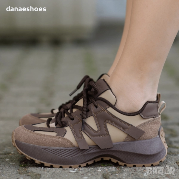 Дамски сникърси в кафяво , снимка 1