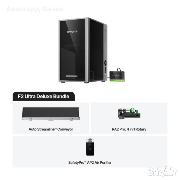 xtool F2 Ultra 60W фиберлазер и 40W диоден лазер + конвейр + Ролер 4в1 + пречиствател на въздух , снимка 1