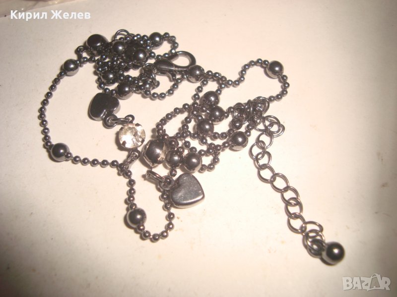 ХЕМАТИТЕНО АРТ КОЛИЕ с КРИСТАЛ 20674, снимка 1