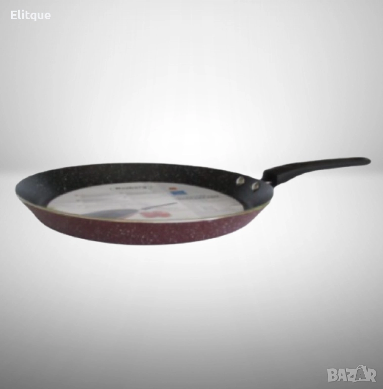 Тиган за палачинки Rosberg R51322G24, 24см., Мраморно покр., Индукция, Бордо меланж, снимка 1