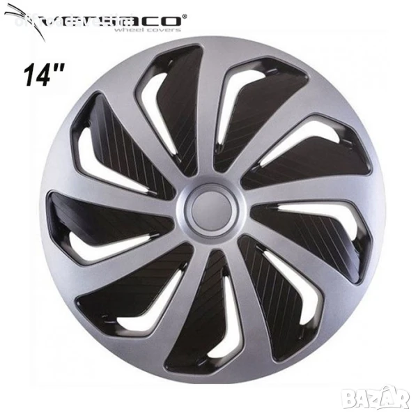 Versaco Slovakia Тасове за джанти 14'' Versaco модел WIND сиво/черно, снимка 1