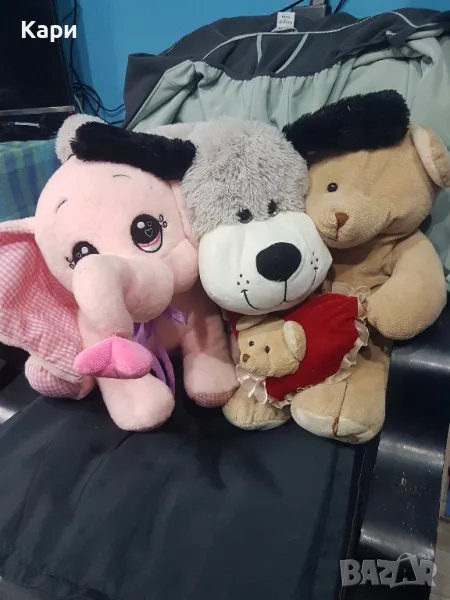  Големи Плюшени играчки 63см куче и 45см слон и мече, снимка 1