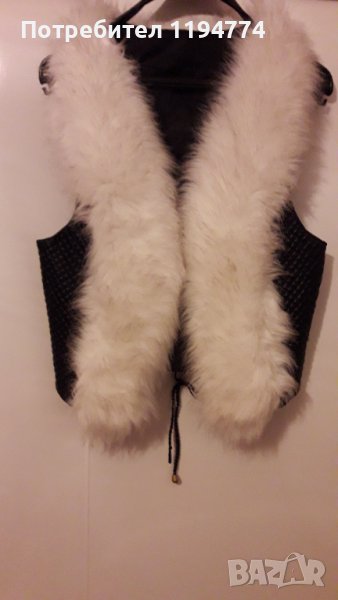 Елек кожа и пух, снимка 1