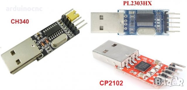 Конвертори USB-TTL UART с CP2102, PL2303 и CH340 PL2303HX, RS232 FT232RL Ардуино Arduino, снимка 1