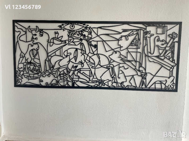 "Герника" на Пикасо - метално стенно пано, снимка 1