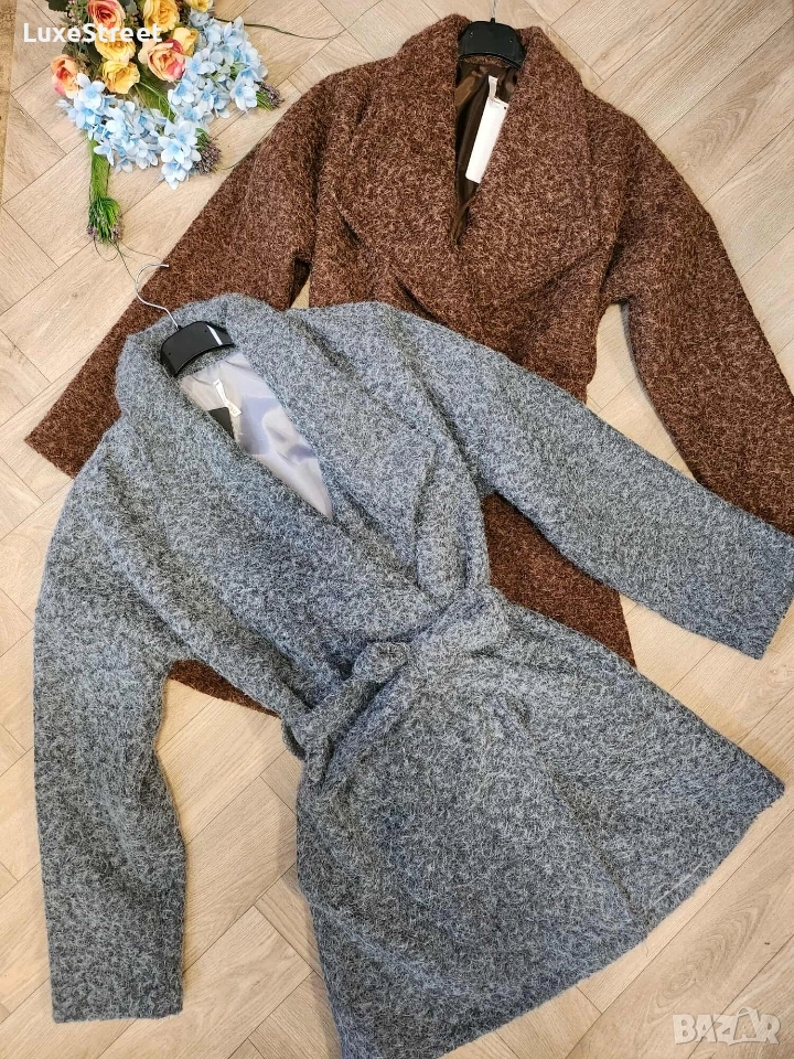 Дамски Палта - Сиво и Черно 🤍, снимка 1