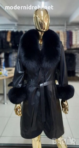 Дамско луксозно палто кашмир вълна и лисица код 347, снимка 1