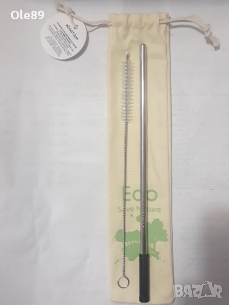 Сламка за чай "Мате"  и други напитки .Заедно със четка за почистване и калъфка от памук., снимка 1