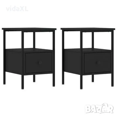 vidaXL Нощни шкафчета 2 бр черни 34x36x50 см инженерно дърво, снимка 1