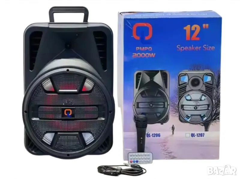 Преносима 12" Bluetooth тонколона с LED осветление и мощен звук, снимка 1