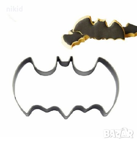 Батман Прилеп голям Метална форма резец украса бисквитки фондан пита тесто шоколад, снимка 1