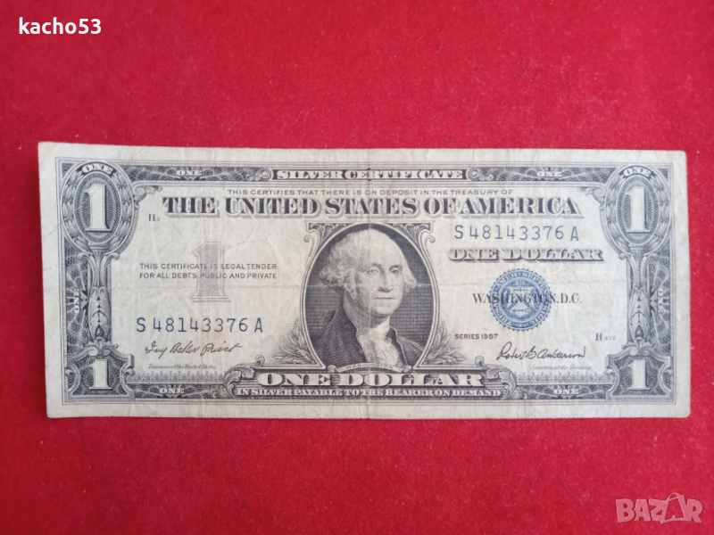 1 долар 1957 г. САЩ, снимка 1