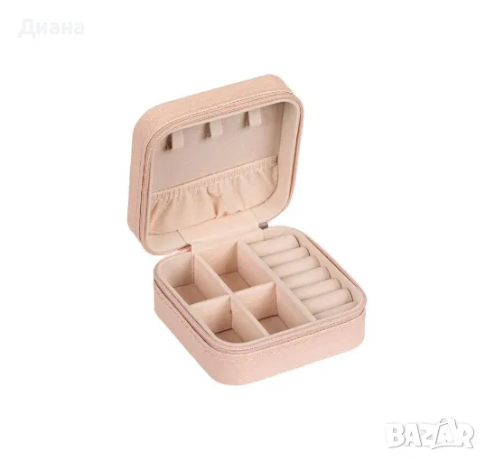 Кутия за бижута с подплата от велур в галено розово, снимка 1