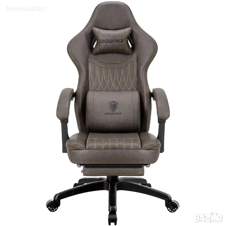 ПРОМОЦИЯ Луксозен офис / геймърски стол с функция за масаж LS-665702-BRN, снимка 1