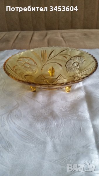 Ретро фруктиера от цветно стъкло, снимка 1