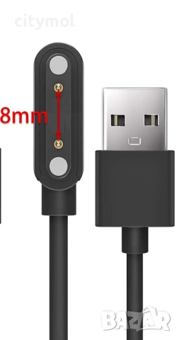 Магнитно зарядно за смарт часовник / смарт гривна. 8 мм, снимка 2 - Смарт гривни - 52085786