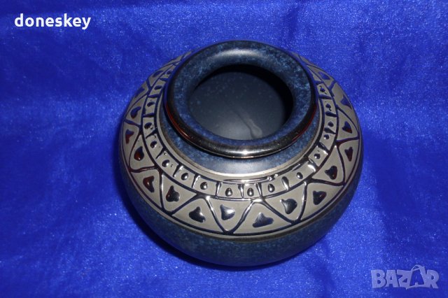 Ваза-гърне със сребърен кант, снимка 2 - Декорация за дома - 32502214