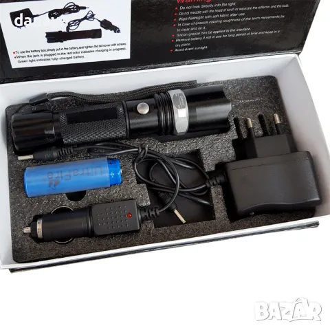 1165 Мощен led фенер ZOOM презареждаем 3 режима на светене SOS, снимка 4 - Друга електроника - 47952191