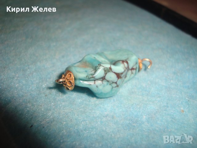 СТАРИНЕН ФИЛИГРАННО УКРАСЕН ПОСРЕБРЕН НАКИТ ВИСУЛКА с НАТУРАЛЕН ТЮРКОАЗ 20156, снимка 5 - Антикварни и старинни предмети - 35596739