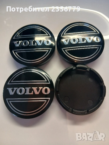 Капачки за джанти Волво черни декоративни тапи за джанти 52/55, снимка 2 - Аксесоари и консумативи - 52430516