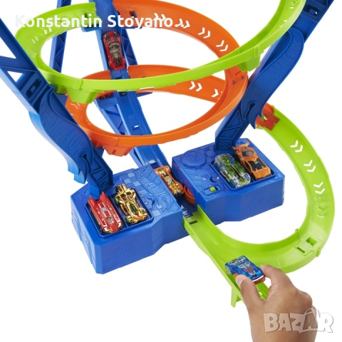 Детска писта Mattel Hot Wheels Spiral Speed Crash – без кола, снимка 6 - Коли, камиони, мотори, писти - 53040444