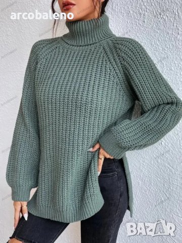 Ликвидация! Дамски ежедневен, свободен пуловер с висока яка, 5цвята - Доставка 24 часа , снимка 15 - Блузи с дълъг ръкав и пуловери - 43451433