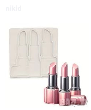 3 бр плоско червило силиконов молд форма фондан шоколад грим козметика декор