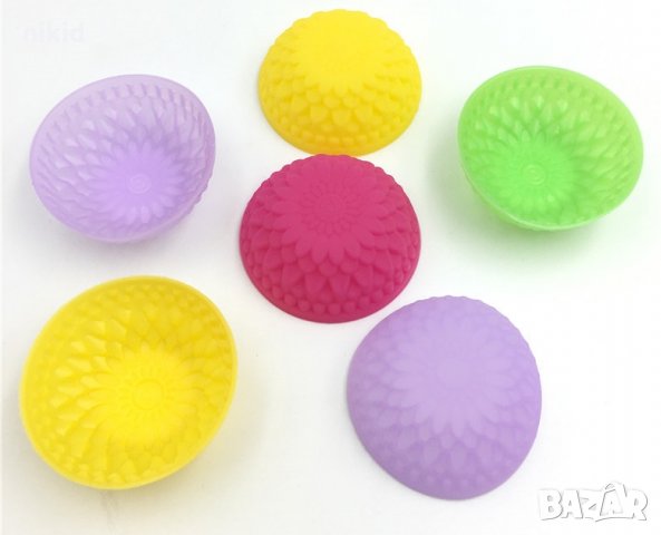 Цвете на пластове силиконов молд форма за бонбон шоколад гипс сапун калъп декор, снимка 2 - Форми - 33380023