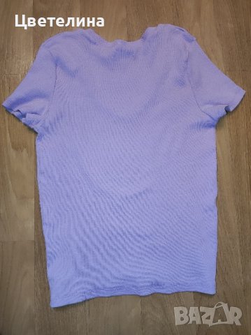 Дамска тениска в цвят люляк c V-образно деколте на CROPP размер L цена 13 лв., снимка 2 - Тениски - 43023658