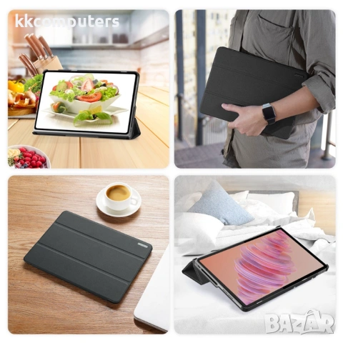 DUX DUCIS Кожен Калъф със Стойка за Lenovo Tab Plus + Протектор, Удароустойчив, Авто събуждане/заспи, снимка 6 - Калъфи, кейсове - 53019539