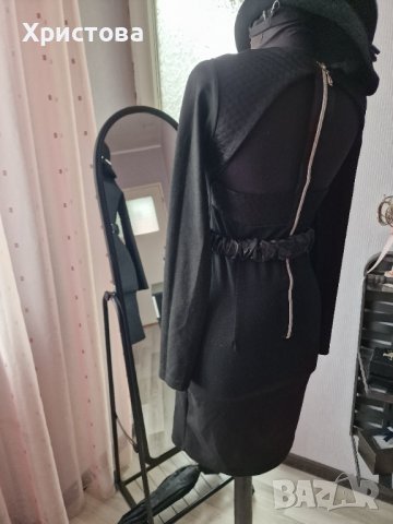 Плътна черна рокля по тялото с полугол гръб - 16,00лв., снимка 4 - Рокли - 24547489