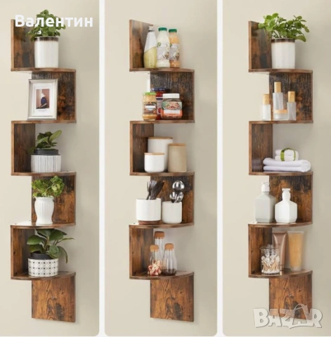 Ъглов стенен рафт Vasagle, снимка 7 - Етажерки - 53118495
