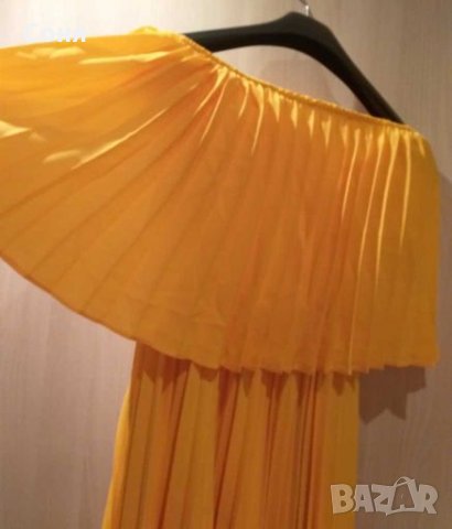 РАЗПРОДАЖБА-Просто уникална жълта рокля с етикет , снимка 4 - Рокли - 28238789