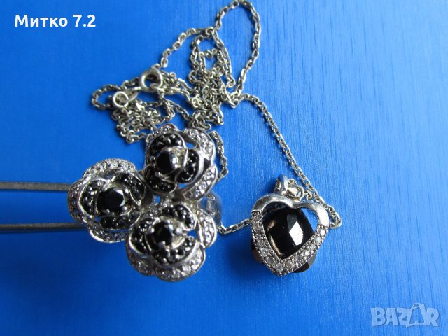 Сребърен медальон и пръстен, снимка 2 - Бижутерийни комплекти - 28024388