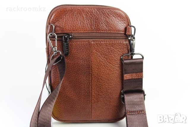 Мъжка чанта от естествена кожа в кафяв цвят, снимка 3 - Чанти - 43338740