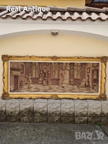 Уникален огромен антикварен колекционерски белгийски гоблен , снимка 2 - Гоблени - 50645143