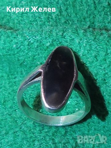 СТАР ИЗИСКАН СТИЛЕН РетроАрт МОДЕЛ СРЕБЪРЕН ПРЪСТЕН СРЕБРО ВИСОКА ПРОБА с ШЛИФОВАН ЧЕРЕН ОНИКС 32379, снимка 2 - Пръстени - 38323642