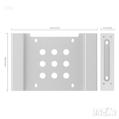 Orico Адаптер SSD/HDD bracket 2.5"/3.5"->5.25" - AC52535-1S-SV, снимка 2 - Кабели и адаптери - 43506351