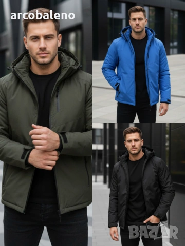 Мъжко зимно яке с качулка, 3цвята 