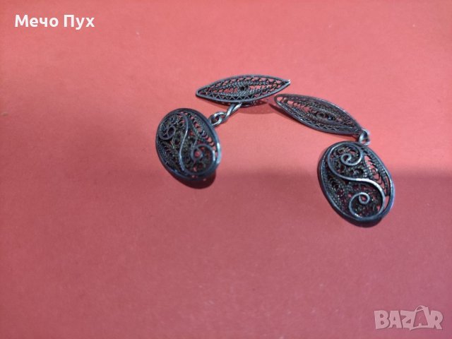 Стари сребърни ръкавели филигран 