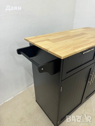 Многофункционален дървен кухненски шкаф с 2 чекмеджета на колелца HOMCOM, снимка 5 - Шкафове - 53141154