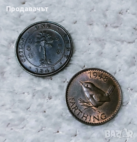 Монети на Джордж VI - Великобритания и Цейлон, снимка 3 - Нумизматика и бонистика - 52958638