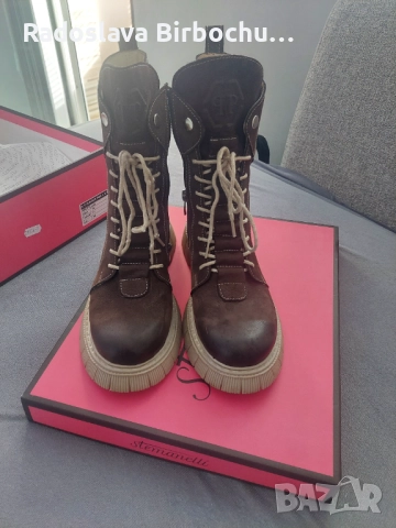 Кафяви боти, снимка 4 - Дамски боти - 52392872