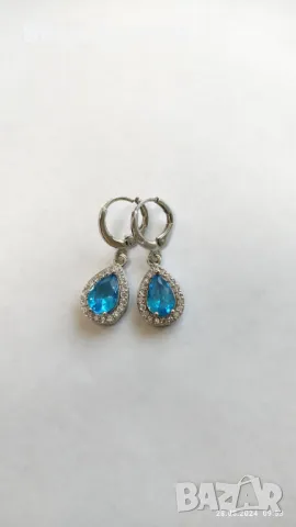 Бижу -"Блясък в небесно синьо: Елегантност и стил в сребърни отблясъци", снимка 2 - Бижутерийни комплекти - 47829280