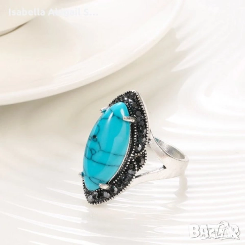 Винтидж пръстени с тюркоаз, опал, марказит, кристали, снимка 9 - Пръстени - 31857766